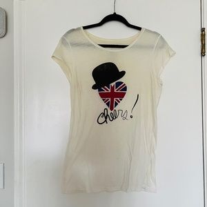 Max Azria Miley Cyrus Juniors T Shirt Graphic Cheers Short Sleeve